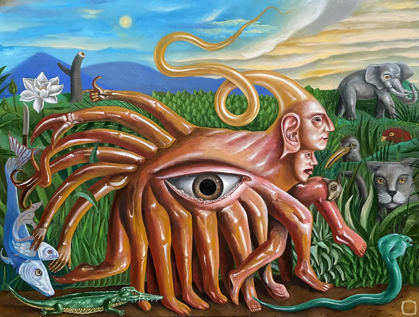 Public relations — oil painting by Porfirii Fedorin, 2024