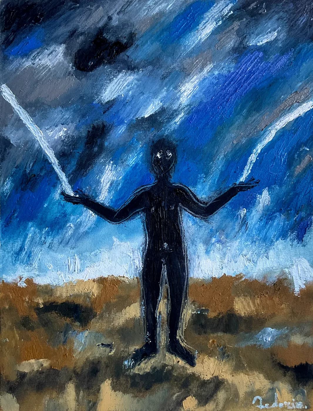 Summoning — oil painting by Porfirii Fedorin, 2025