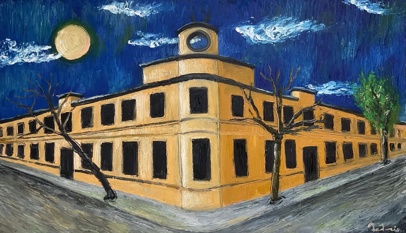 Antigua Fábrica de Cigarrillos La Popular | Mystical Landscapes Oil Painting — oil painting by Porfirii Fedorin, 2025
