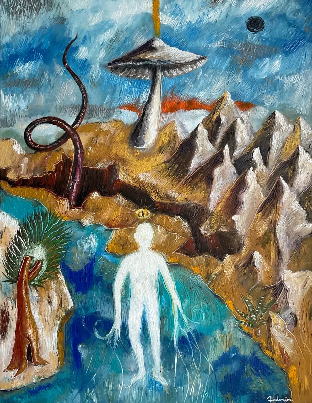 Awakening from Sleep | Sacred & Mythological Oil Painting — oil painting by Porfirii Fedorin