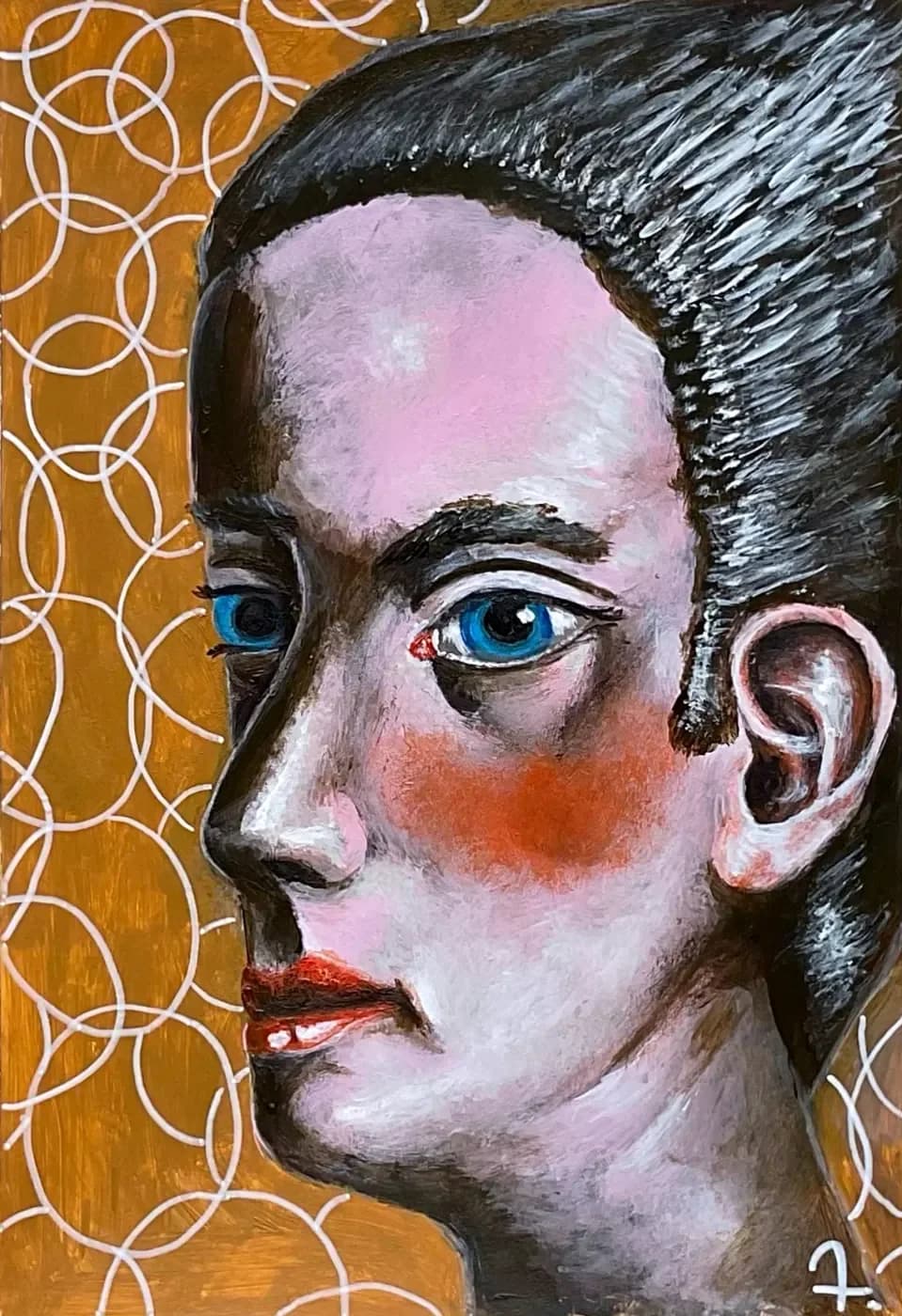 Flowing Drag Queen | Portraits Oil Painting — oil painting by Porfirii Fedorin