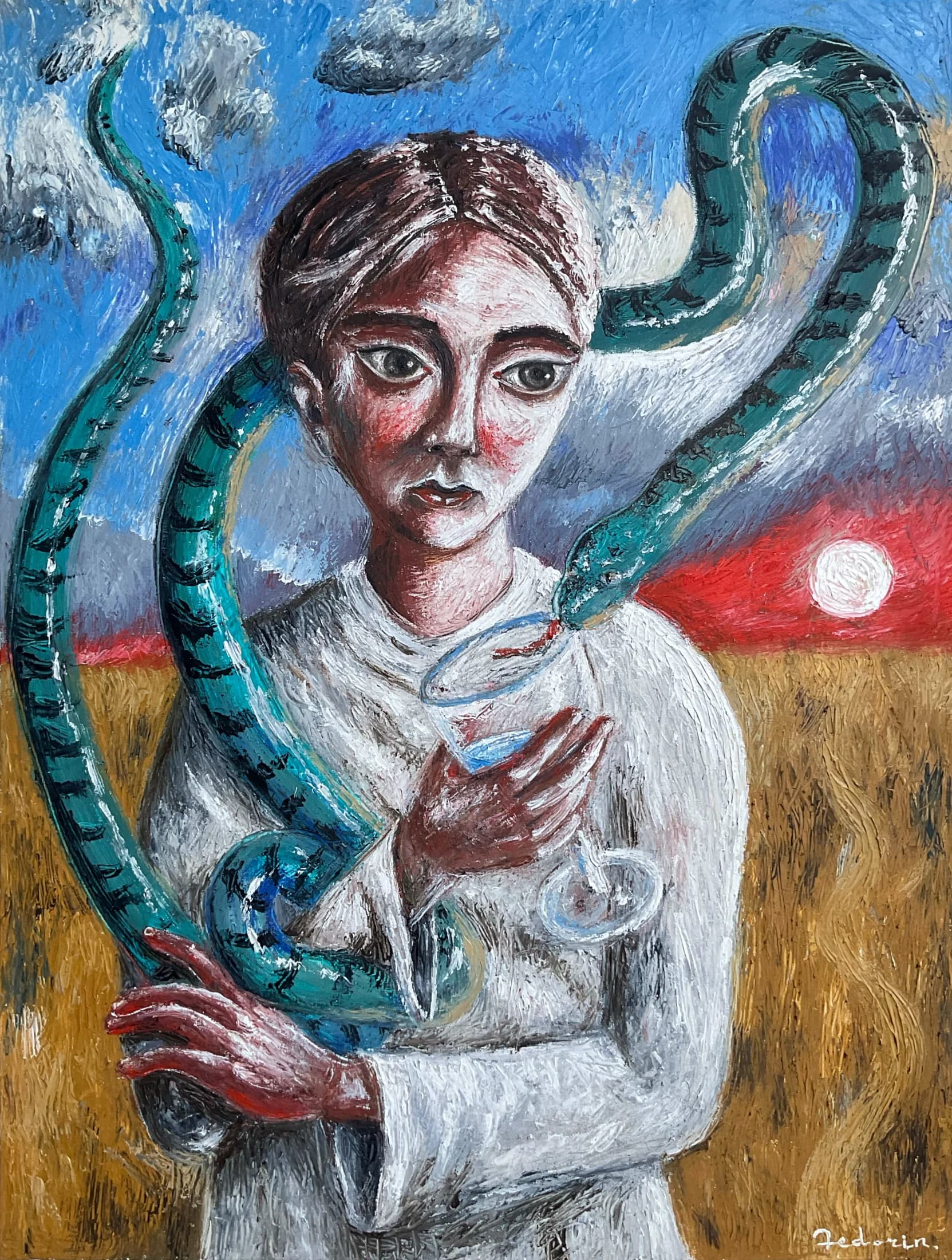 Hygieia | Sacred & Mythological Oil Painting — oil painting by Porfirii Fedorin, 2025