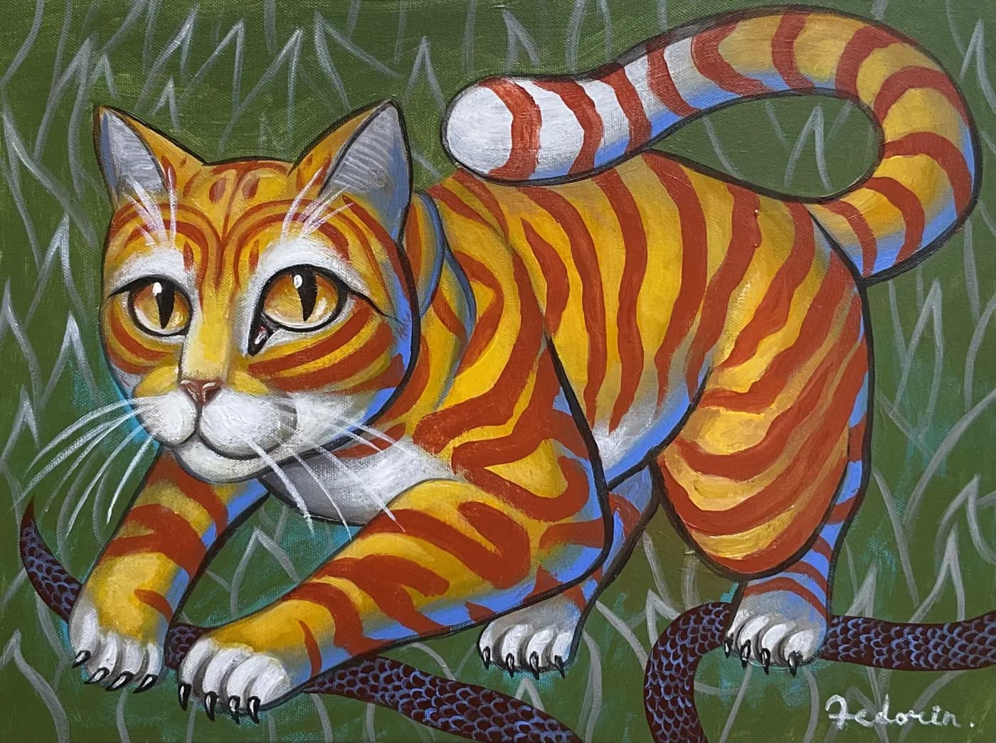 Inherent Aptitude | Cats in Art Oil Painting — oil painting by Porfirii Fedorin, 2024