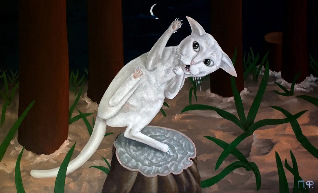 Night Rite | Cats in Art Oil Painting — oil painting by Porfirii Fedorin, 2019