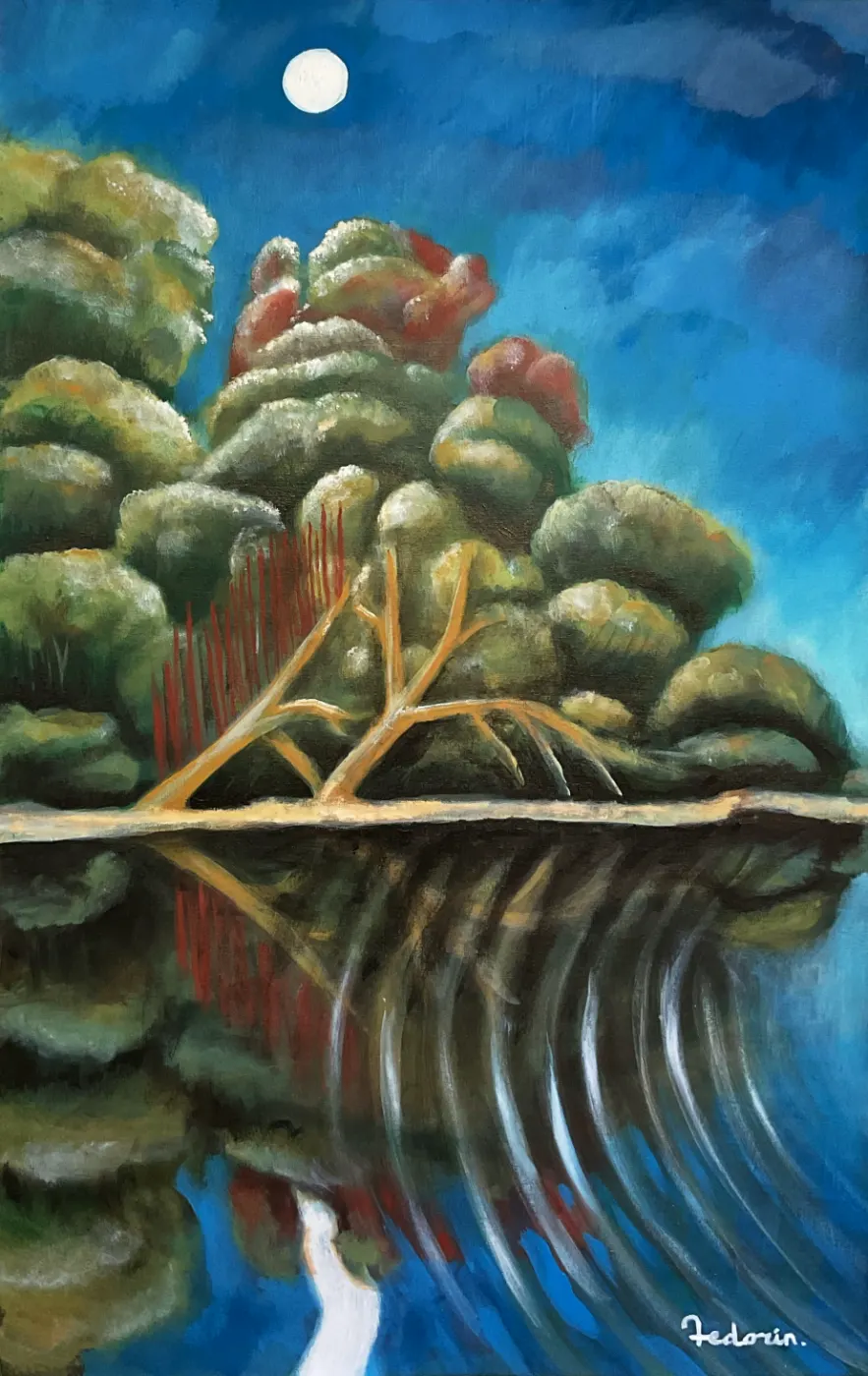 Reserva Ecológica Ciudad Universitaria Costanera Norte | Mystical Landscapes Oil Painting — oil painting by Porfirii Fedorin, 2025