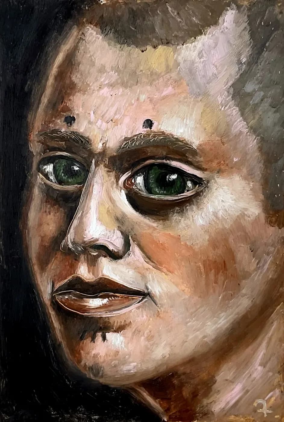 Self-Portrait in a Lace Dress | Portraits Oil Painting — oil painting by Porfirii Fedorin