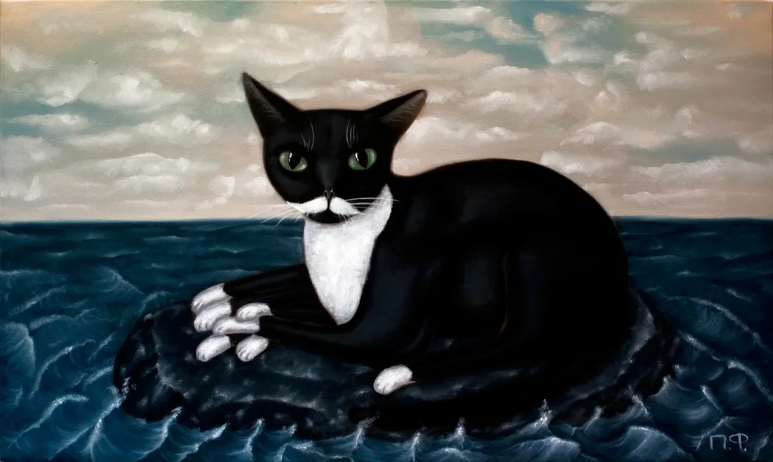 Silent Hunting | Cats in Art Oil Painting — oil painting by Porfirii Fedorin, 2019