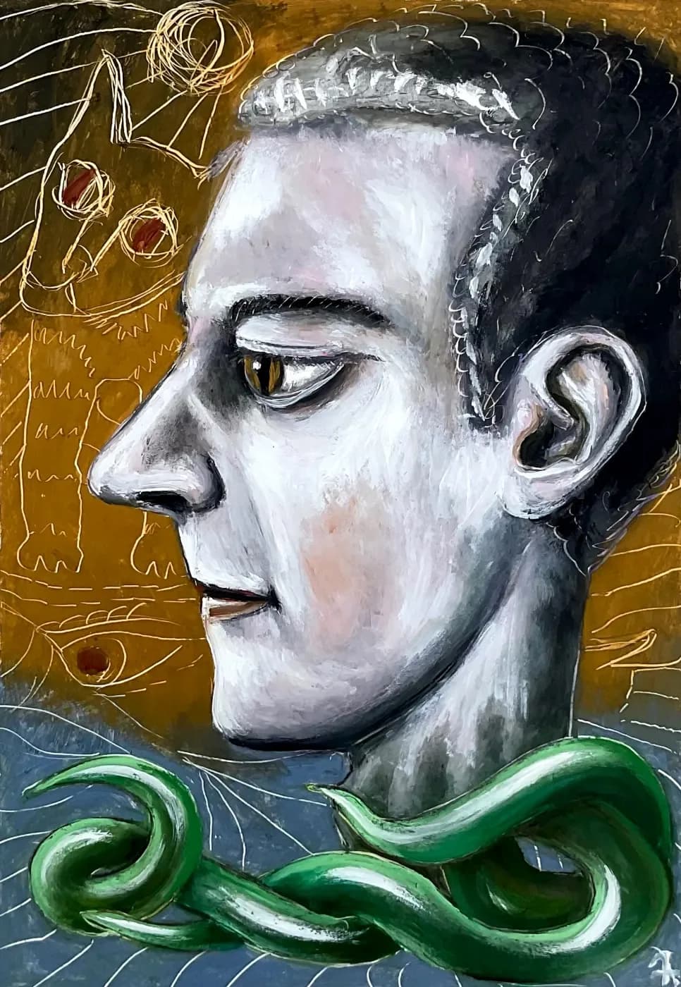 Snake's Dream | Portraits Oil Painting — oil painting by Porfirii Fedorin