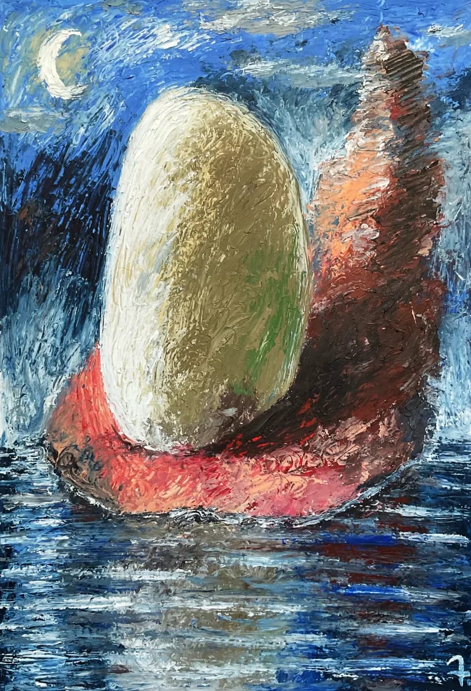Stone Egg — oil painting by Porfirii Fedorin, 2026
