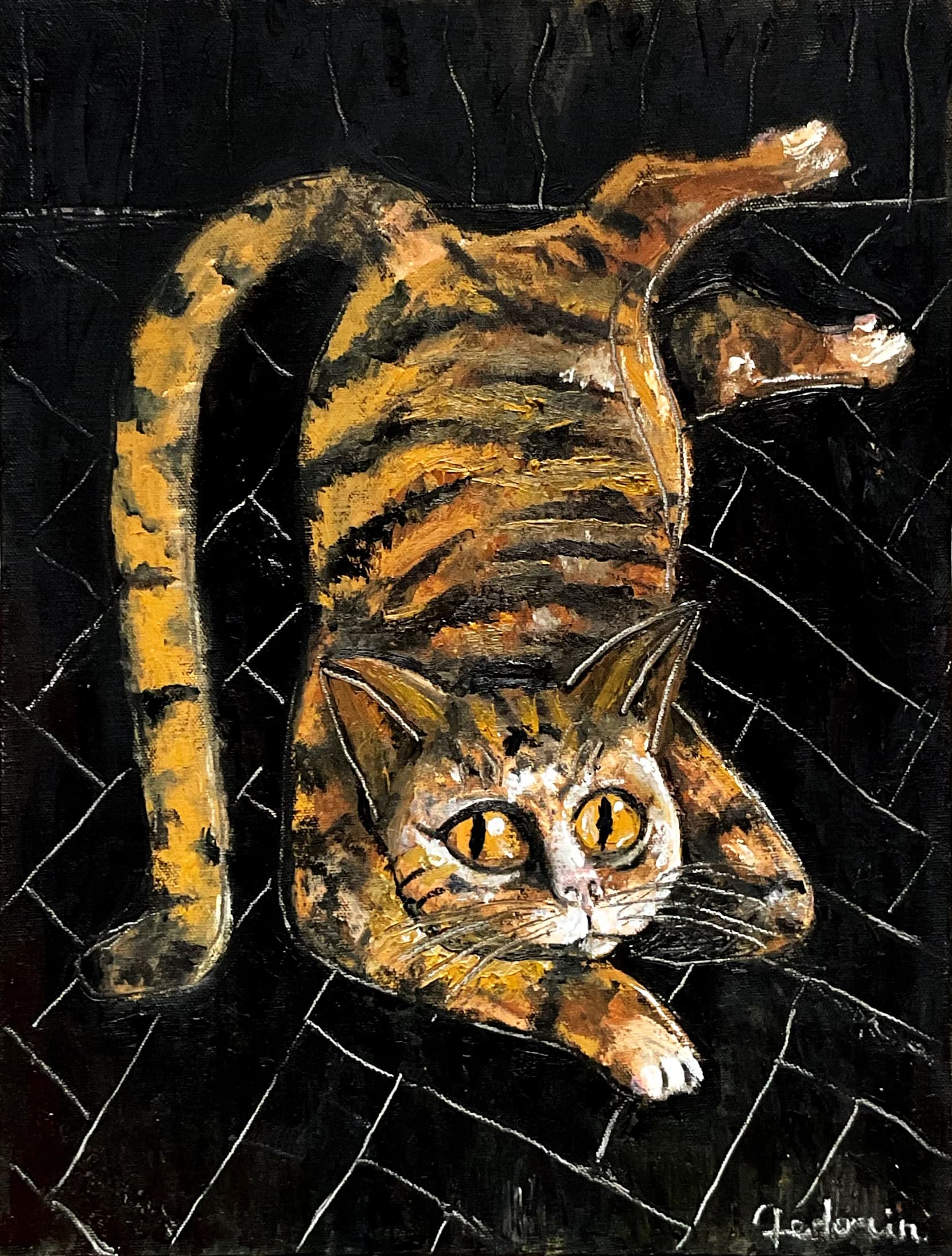 Transgressive State | Cats in Art Oil Painting — oil painting by Porfirii Fedorin, 2025