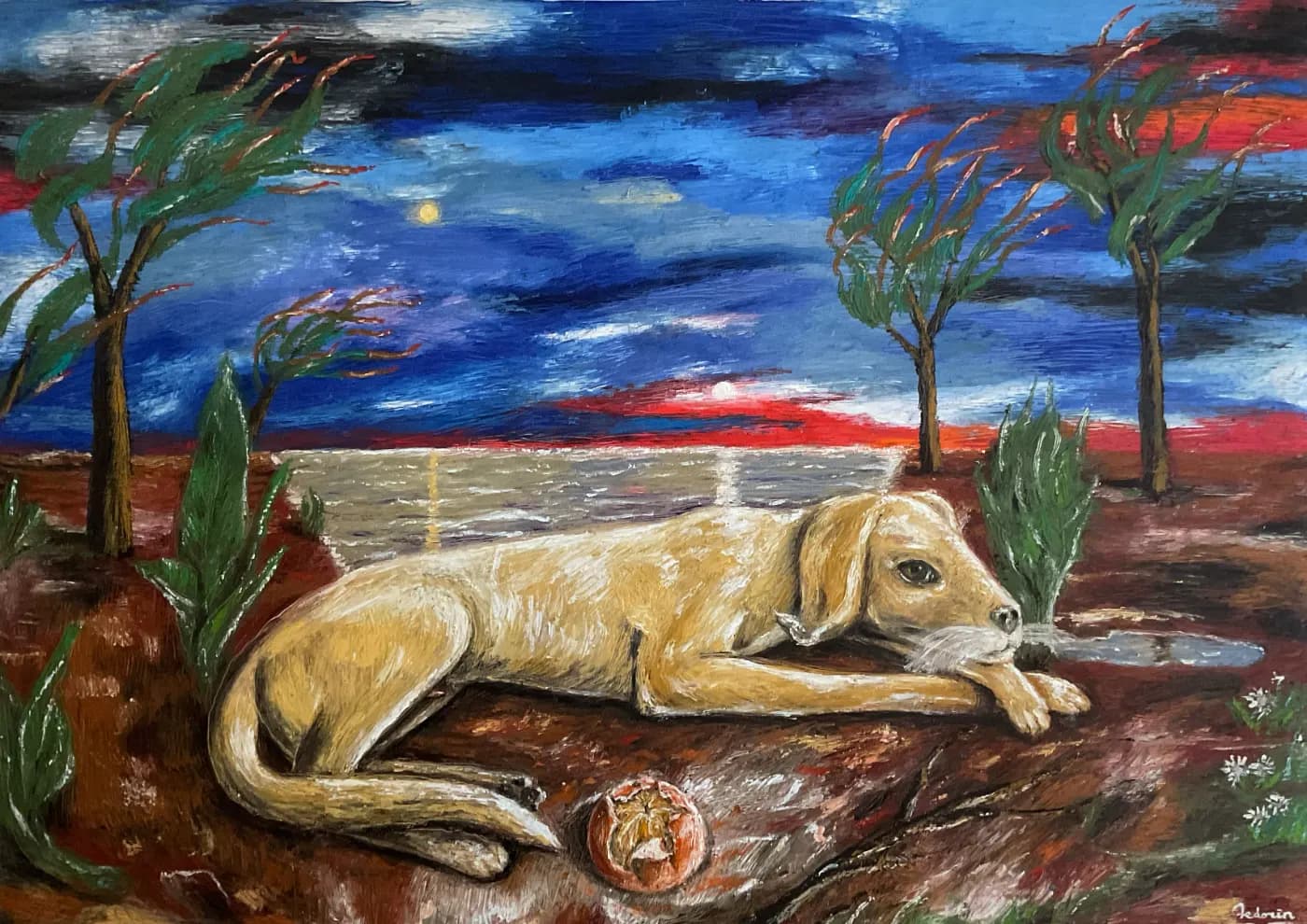 Winter in Buenos Aires | Creatures & Beasts Oil Painting — oil painting by Porfirii Fedorin